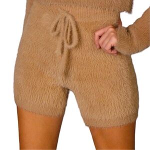 Hidden Brand Cozy Loungewear Shorts Women Color Tan Size L